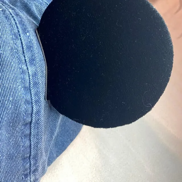 Magnetic ear attached to a denim cap